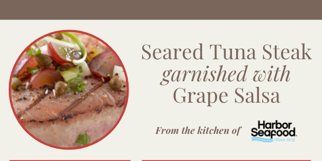 Seared Tuna Steak garnished with Grape Salsa